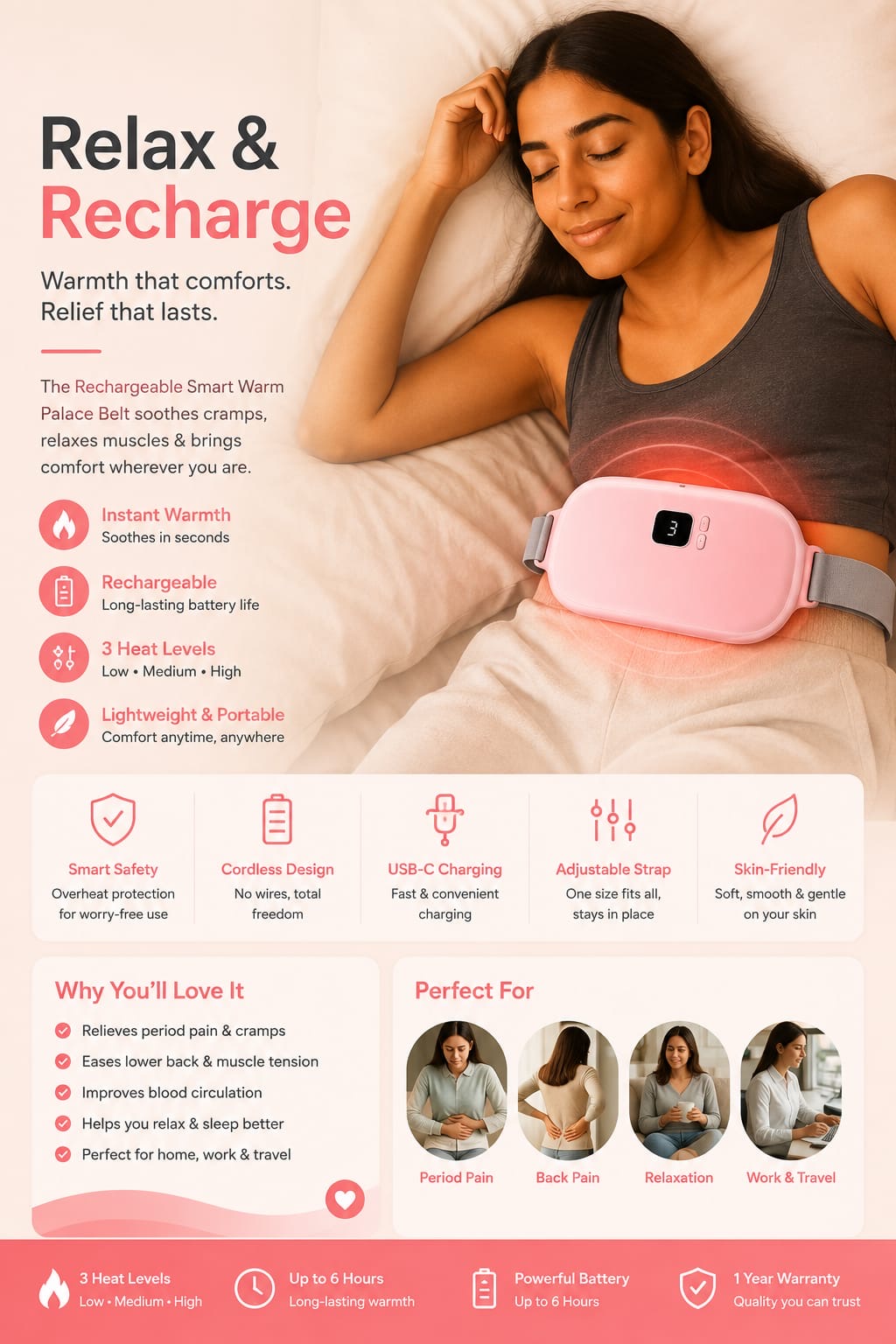 RECHARGEABLE PERIOD MASSAGER
